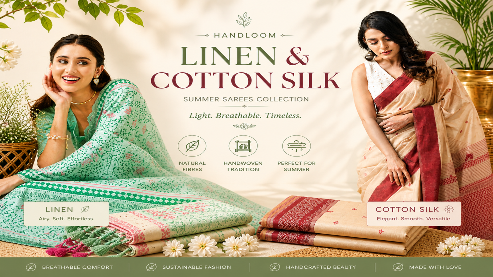 How to Choose the Best Summer Sarees: Linen, Cotton Silk & Handloom Gu