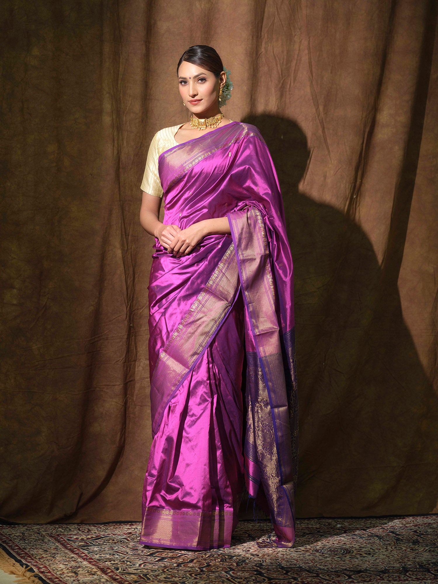 Mulberry silk Maheshwari saree
