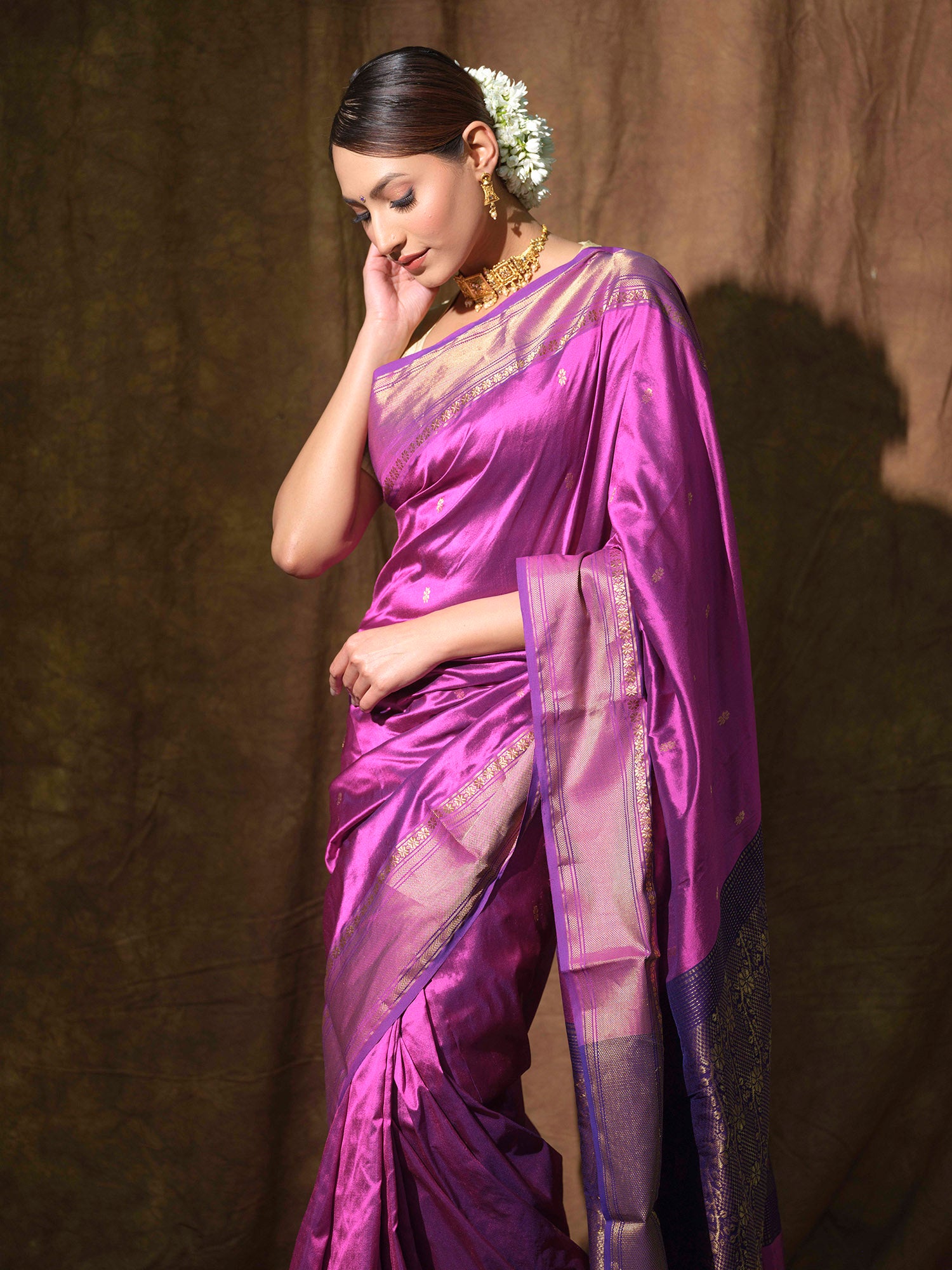 Mulberry silk Maheshwari saree
