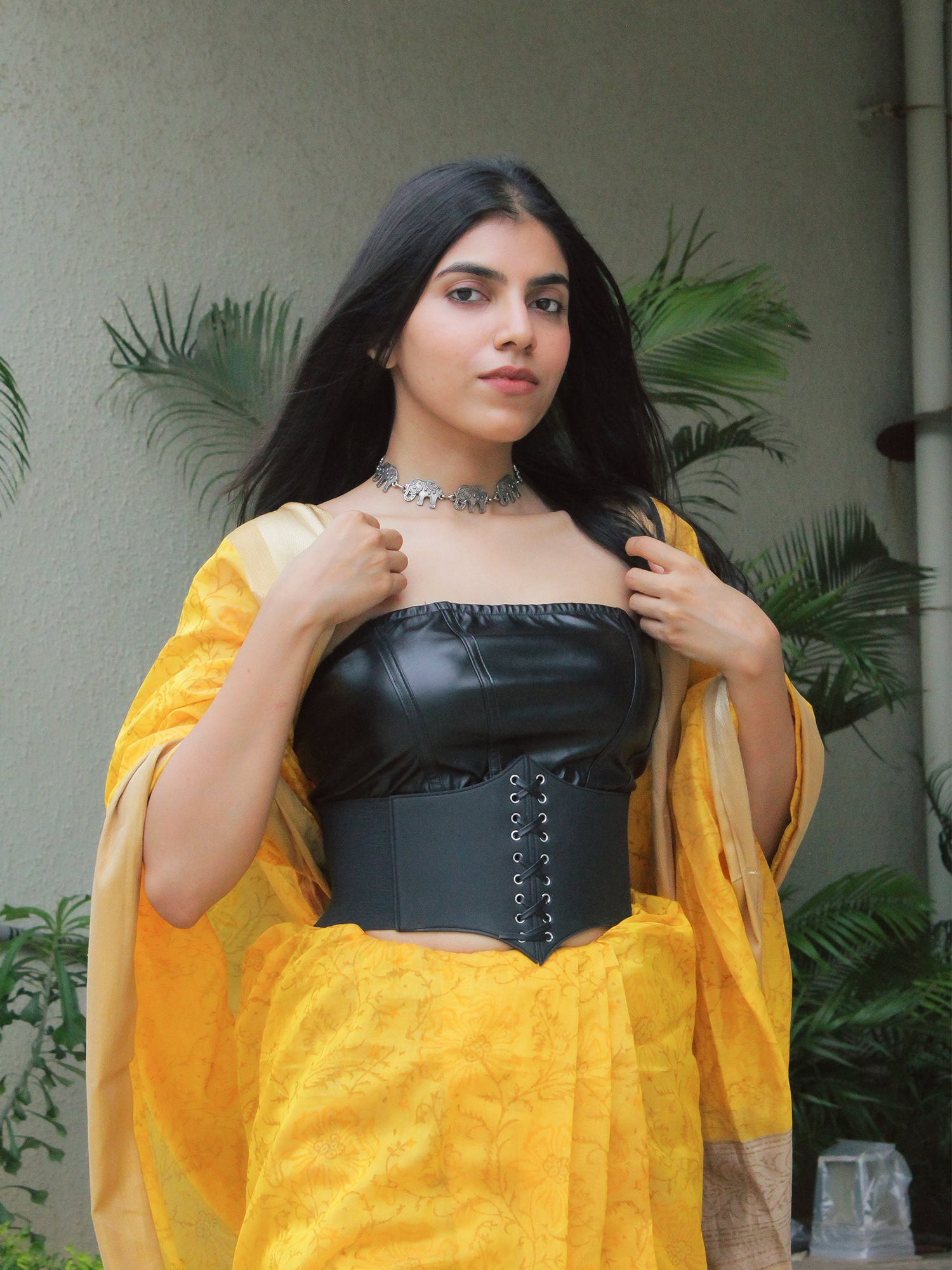 Yellow Handloom Maheshwari Saree