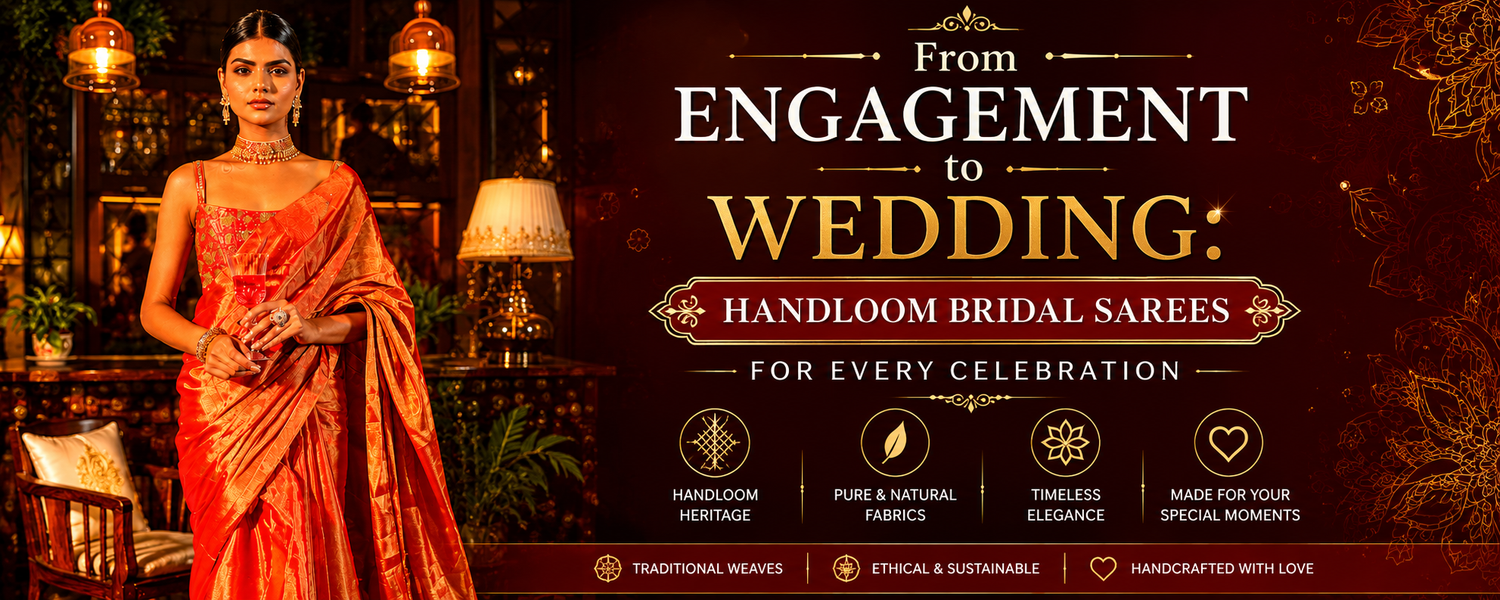 From Engagement to Wedding: Handloom Bridal Sarees for Every Celebration
