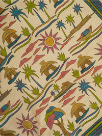 Where the River Remembers: Premium Pure Tussar Silk Saree in with Kantha Embroidery