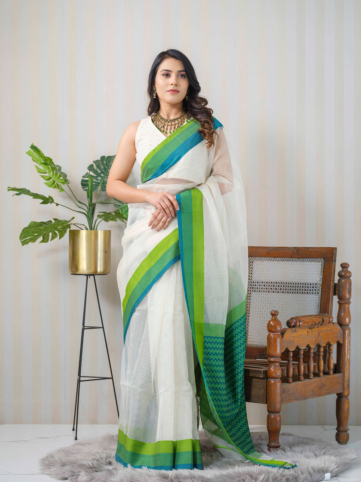 Maheshwari Linen Silk saree