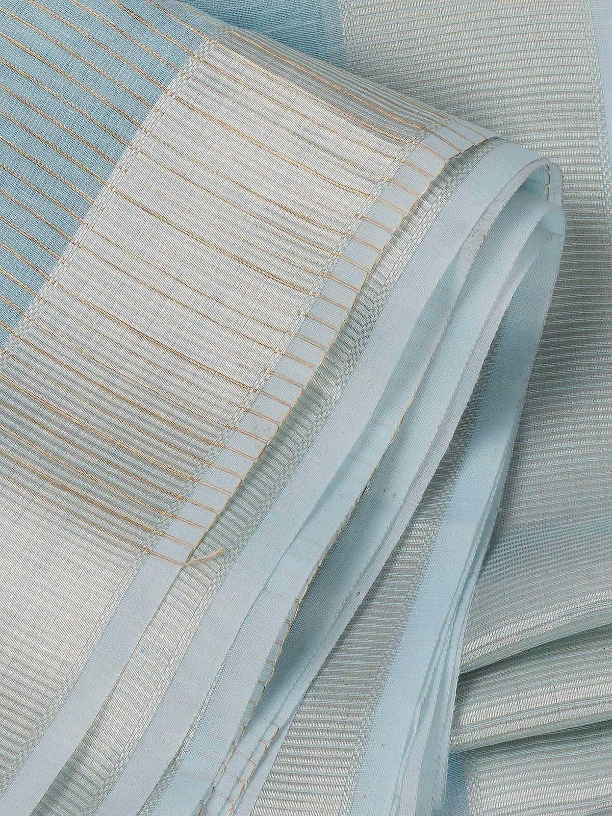 Sky Blue Maheshwari Tissue Cotton Silk everyday wear Saree