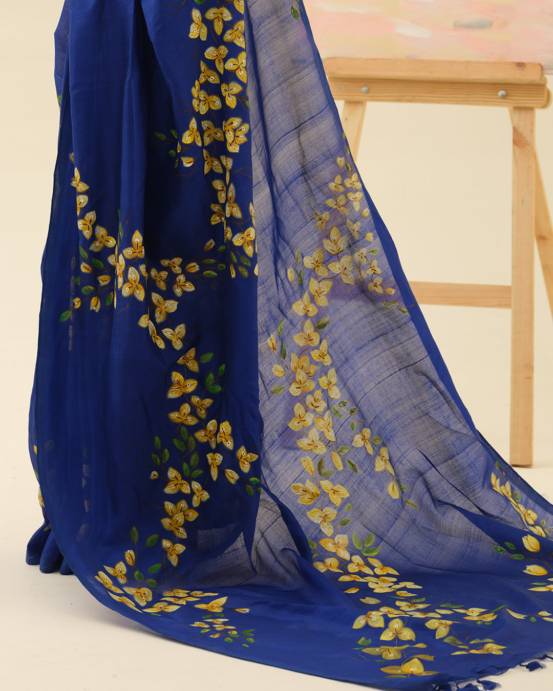 Bougainvillaea Wall floral saree styled for festive occasions and cultural celebrations