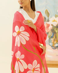Champa Blush floral saree styled for summer celebrations and intimate gatherings