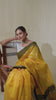 Yellow Maheshwari Cotton Silk Saree with Silver Zari