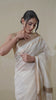 Off White Maheshwari Cotton Silk Saree with Resham